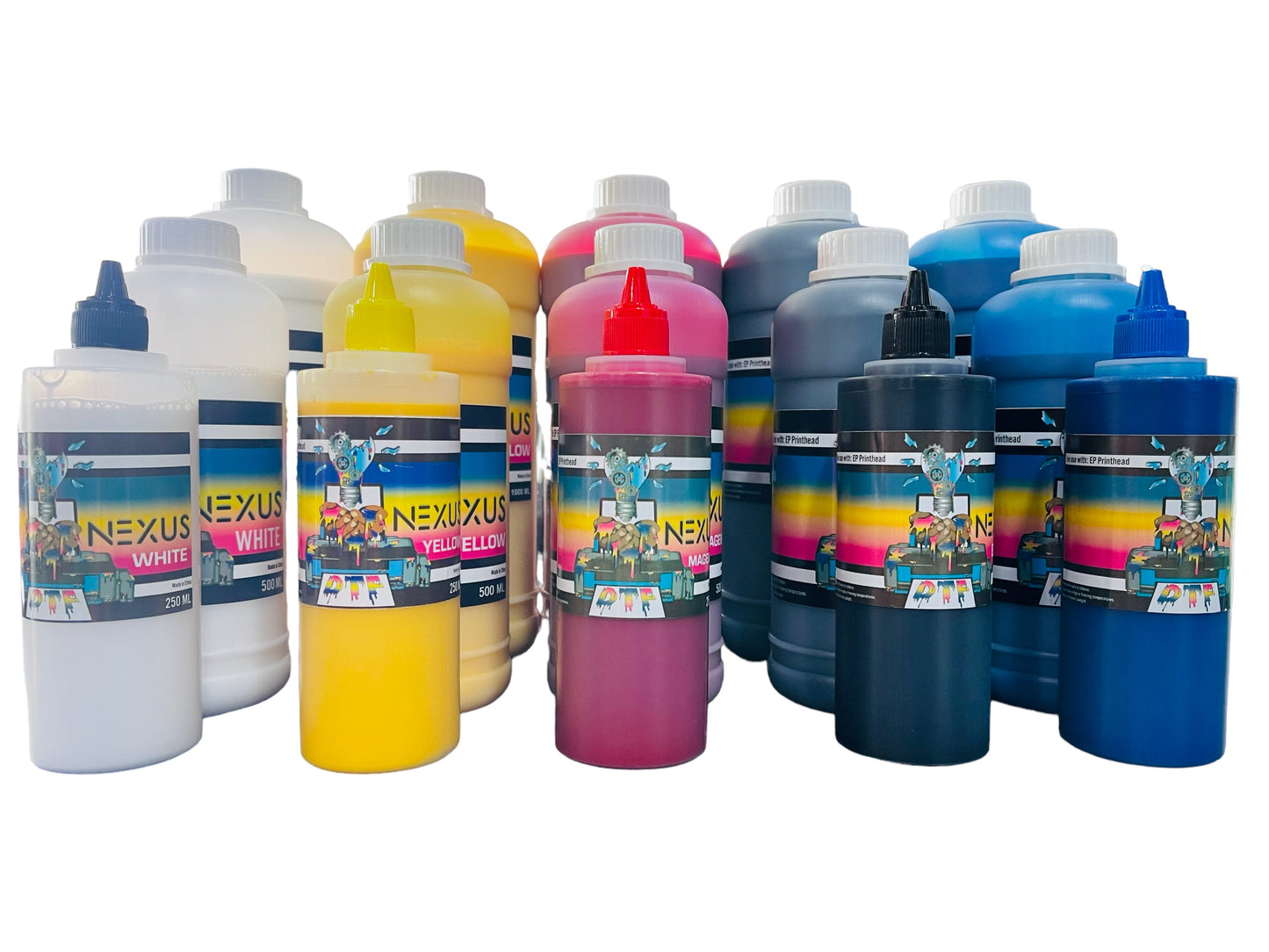 NEXUS DTF - INK - (Direct to Film) - Full Set - 250ML - 500ml - 1000ml Bottles