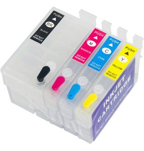 Empty Refill Cartridges & Syringes(4 Pack) for Epson Work Force Printers